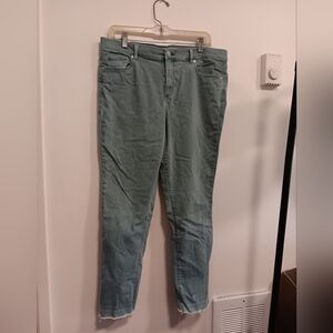 Loft Blue Green Ankle Crop Skinny Jeans